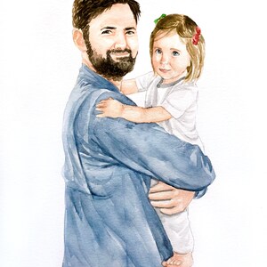 Anpassat porträtt, akvarellmålning, handmålat porträtt, beställningskonstverk, familjemålning, personligt porträtt, alla hjärtans dag-present bild 9