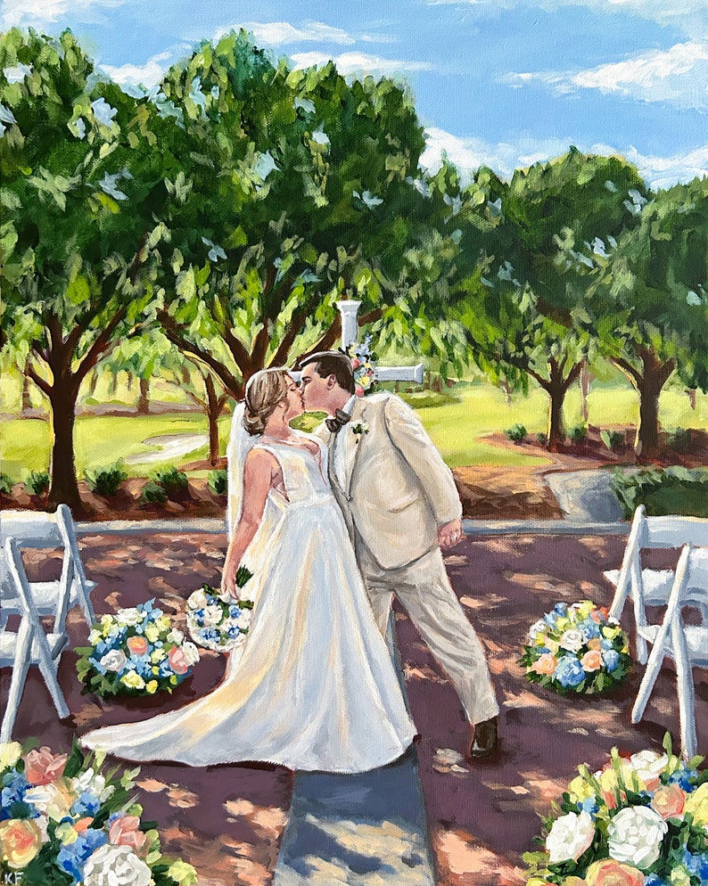 Acrylic Painting from Photo, Wedding Painting, Portrait Painting, Wedding Commission, Wedding Art, Family Heirloom Painting, Anniversary image 10