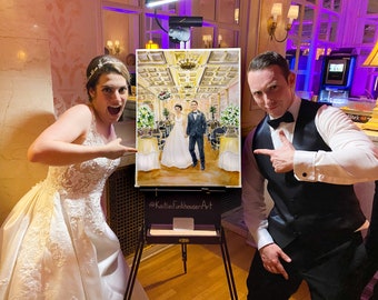 LIVE WEDDING PAINTING, live event painter, custom artwork, live artist, Wedding Gift, Live art, Wedding Drawing, wedding painter