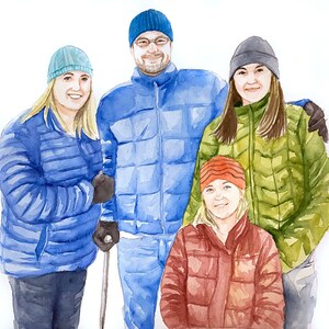 Anpassat porträtt, akvarellmålning, handmålat porträtt, beställningskonstverk, familjemålning, personligt porträtt, alla hjärtans dag-present bild 7