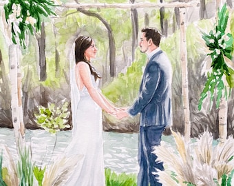 Custom Wedding Painting, Custom Couple Art, Painting from Photo, Wedding Art, Anniversary Gift, Couple Portrait, Wedding Commission, decor