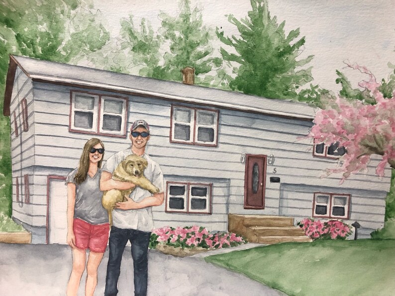 House or Building Painting Realtor Gift, Home Watercolor Painting, Venue Art, Watercolor House, painting from photo, custom artwork image 2