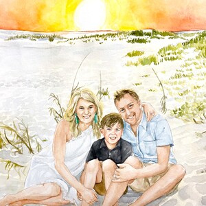 Family Painting Watercolor Family Portrait Group Drawing Watercolor Family Painting Hand-Painted Family Portrait From Photo image 2