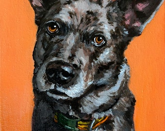Acrylic Painting Pet Portrait, Dog Painting, Gift for Dog Mom, Dog Dad gift, Pet Painting, Custom Pet Portrait, Hand painted gift, dog lover