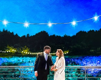 Acrylic Painting from Photo, Wedding Painting, Portrait Painting, Wedding Commission, Wedding Art, Family Heirloom Painting, Anniversary