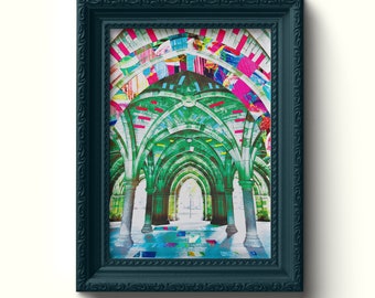 Cloisters Print | Westend | Glasgow Print | Digital Prints | Glasgow | Gift | Graduation | Colourful | Quirky | Art | Glasgow University