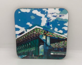 Sottobicchiere Celtic Football Club / Tè / Caffè / Prodotto in Scozia / Astratto / Eccentrico / Glasgow / Regalo / Regalo di calcio / Regalo celtico