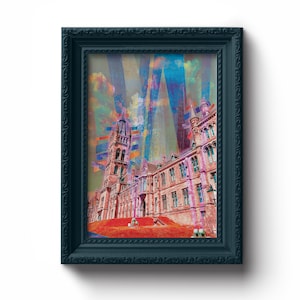 Glasgow University Print  | Westend | Glasgow Print | Digital Prints | Glasgow | Gift | Graduation | Colourful | Quirky | Art | University