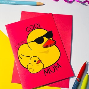 Tarjeta de felicitación para mamá con mensaje "Ducking Cool" / Día de la madre / Envía algo de amor / Tarjeta feliz / Tarjetas / Mamá / Mamá / Madre / Mamá especial / Hecho en Glasgow