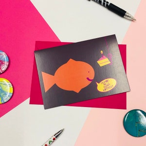 Fisch-Gruß-Karte Geburtstagskarte | Geburtstagskarte | Senden Sie etwas Liebe | Glückliche Karte | Feier | Grußkarten | Hergestellt in Schottland | Freude