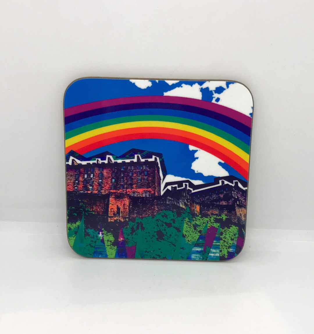 Edinburgh Castle Coaster Tea Coffee Made in Scotland Abstract Quirky Edinburgh Gift Historic