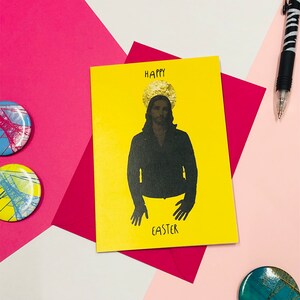 Joyeuses Pâques carte de voeux | Envoyez de l'amour | Carte heureuse | Glasgow | Jésus | Carte drôle