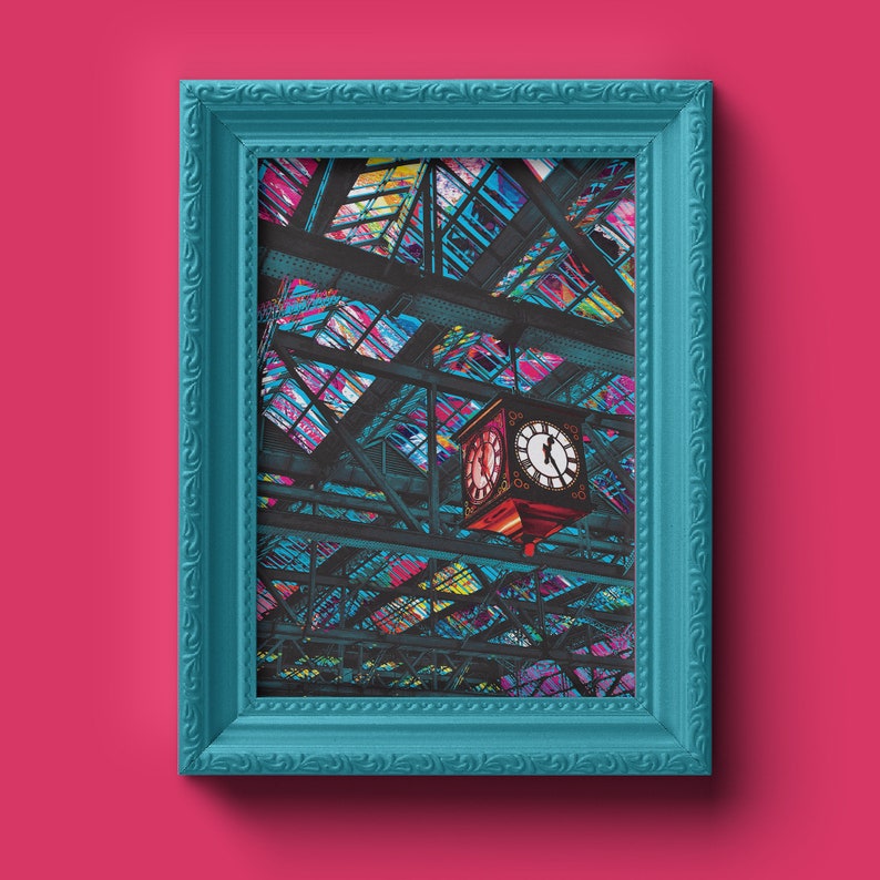 Central Station Clock Print Glasgow Wall Art Digital Etsy UK