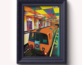 Clockwork Orange Print | Glasgow | Glasgow Underground | Art Print | Gift | Colourful | Quirky | Art | Train | Glasgow Prints | Glasgow Gift