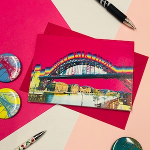 d'anniversaire de Tyne Bridge | Carte Newcastle | Pont de la Tyne | Art de Newcastle | Newcastle | Anniversaire | Joyeux anniversaire | Carte de voeux