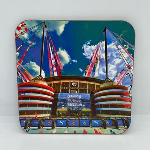 Manchester City Coaster | Manchester | Tea | Coffee | Etihad Stadium | Abstract | Gift | Stocking Filler | Blue | Football | Premier League
