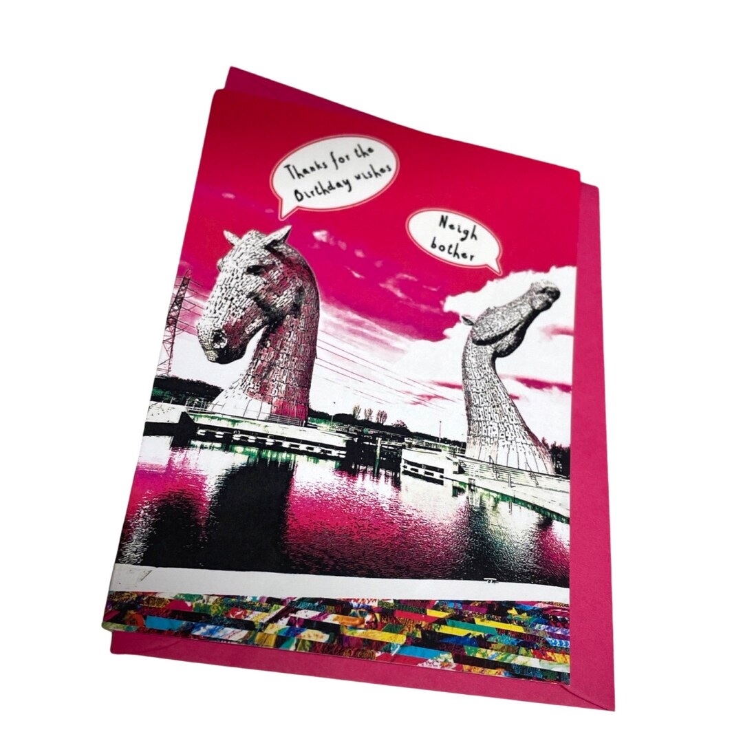 Kelpies Birthday Card Falkirk Card Scottish Art Falkirk Etsy