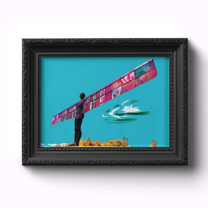 Angel of the North Print | Gateshead | Newcastle | Art | Gift | North East | North East Gift | Antony Gormley | Sculpture | Art Print | Pink