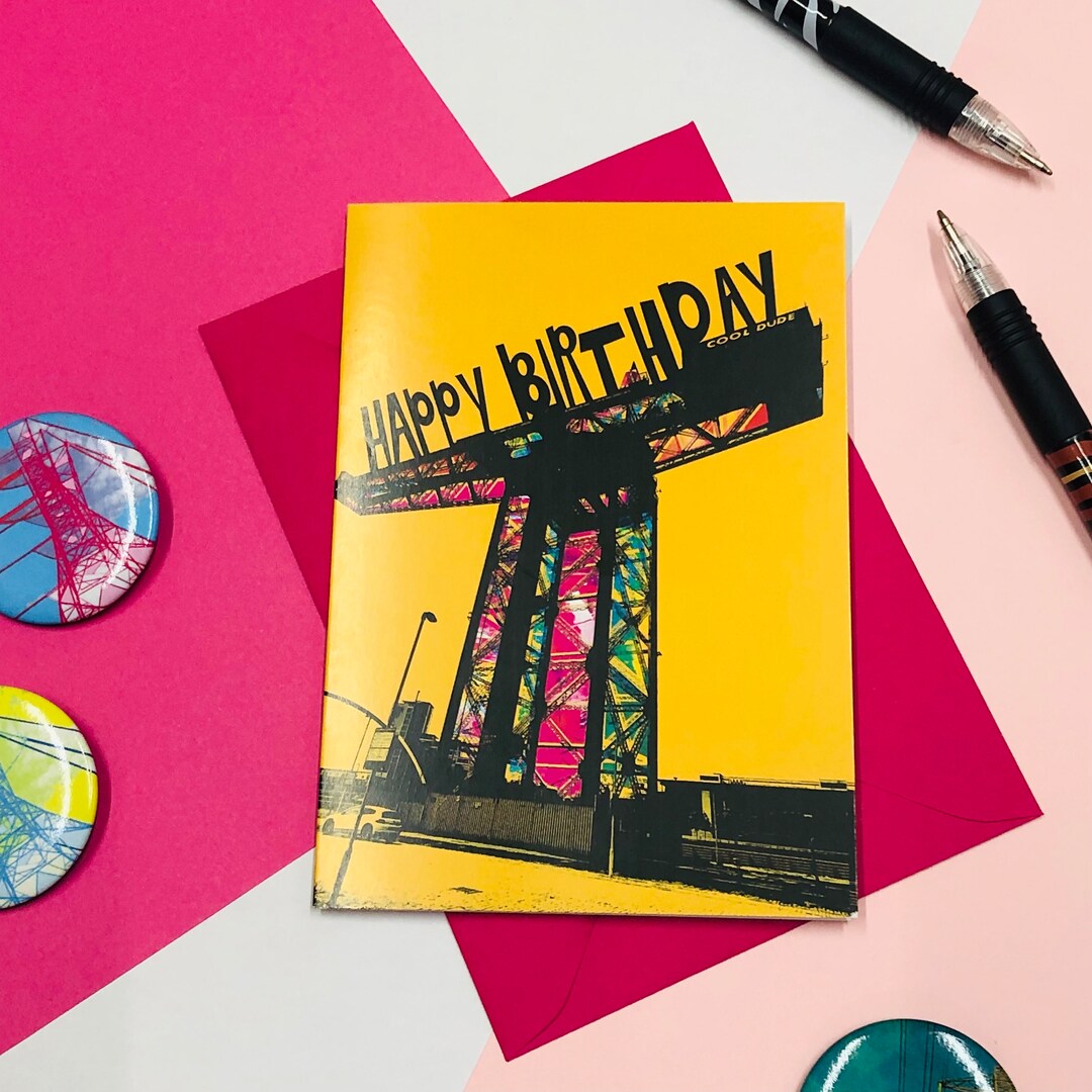 Happy Birthday Crane Greetings Card Finnieston Crane Glasgow Card Make