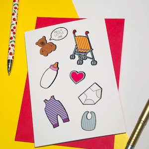 Ciao piccolo/Biglietto di auguri/Nuovo bambino/Bambino/Neonati/Sole/Sole splendente/Sorrisi/Biglietto di auguri/Amore/Arcobaleno/PaintPylons