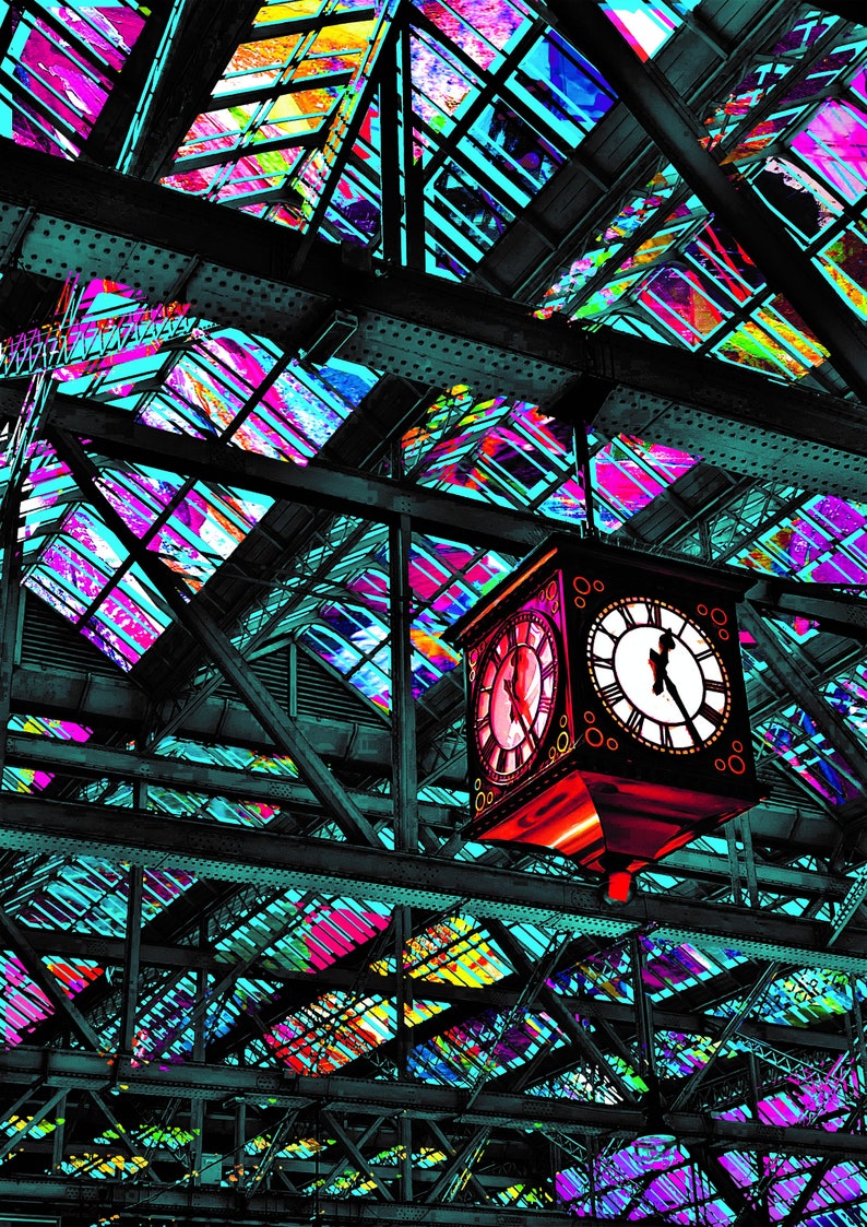 Central Station Clock Print Glasgow Wall Art Digital Etsy UK