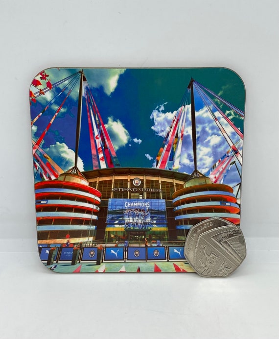 Offizielle Manchester City Weihnachtskarte – Personalisierbar Mit Aufklebern, 23,5x13 Cm, Mit Umschlag