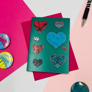 Tarjeta de felicitación con corazones de amor / Envía algo de amor / Tarjeta feliz / Amor / Mamá / Papá