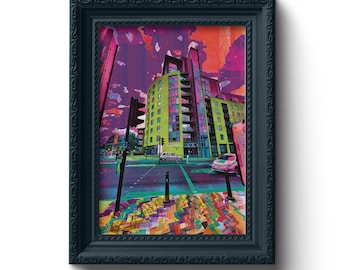 Impresión de Hacienda / Manchester / Impresión de Manchester / Arte de Manchester / Regalo de Manchester / Clubbing / Baile / Rave / Música / Colorido / Arte