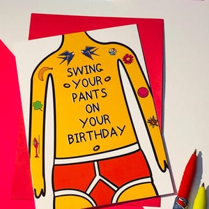 パンツを振って誕生日のグリーティング カード | 誕生日カード | 愛を伝える | ハッピー カード | お祝い | カード | スコットランド製 | 喜び