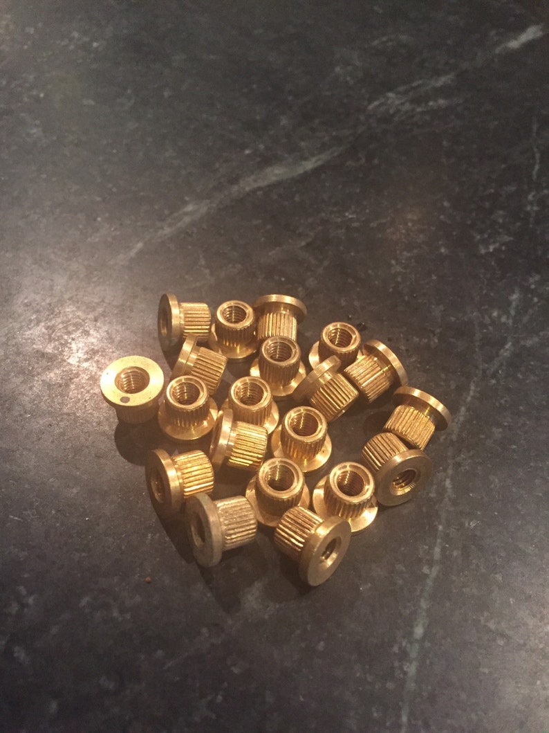 20 Vintage Solid Brass Knurled Nuts 1032 Threads Lamp Etsy