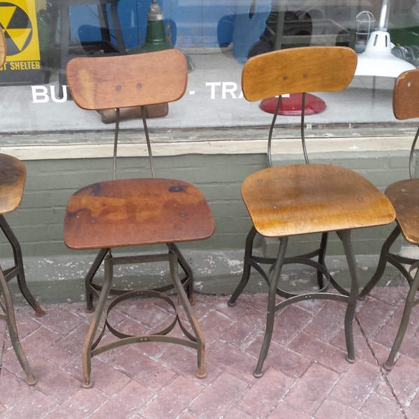 Rare Vintage Industrial Uhl Toledo Drafting Stool 1930s