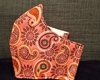 Fabric Face Mask Paisley Power - triple layer face mask - Washable Face mask - Reusable face mask
