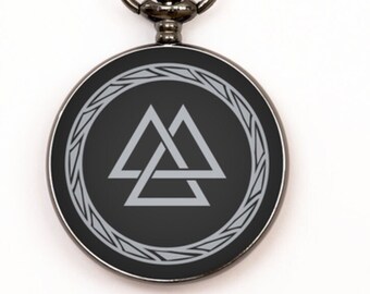Engraved Valknut Pocket Watch, Viking Themed Pocket Watch, Nordic
