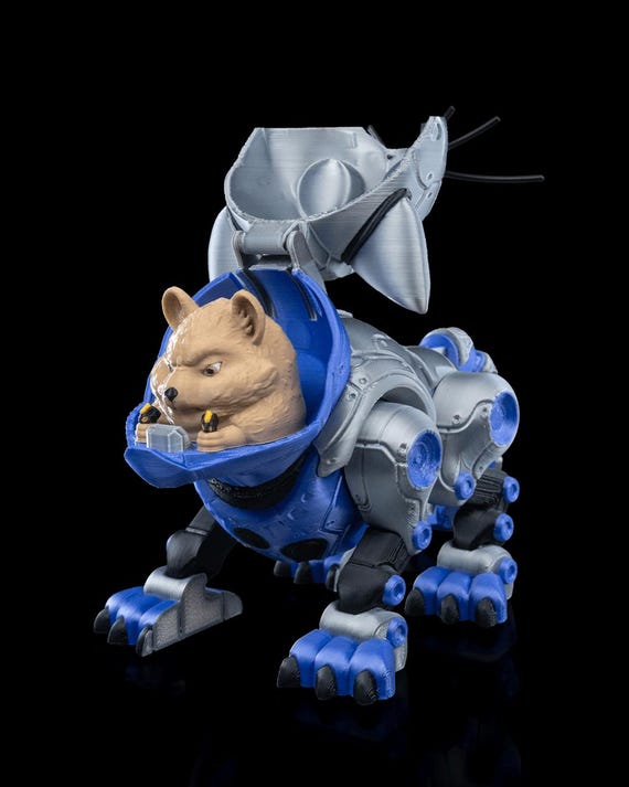Quirky Robot Cat Sculpture: Retro-style Feline Mech With