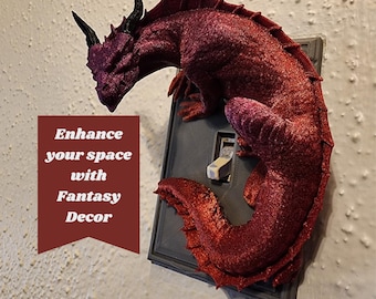 Mythical Dragon Switch Plate Cover - Fantasy Home Decor - Dragon Lover's Switch Plate - Unique  Home Decor - Fantasy Inspired Switch Plate