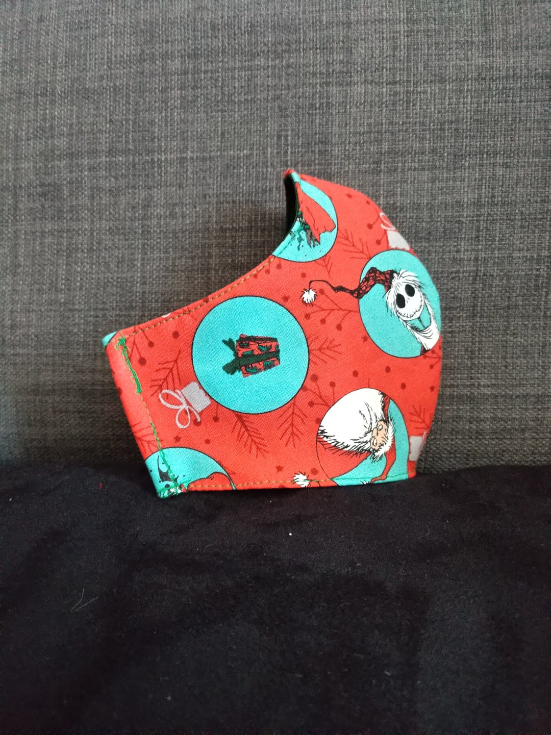 Holiday Whimsy Fabric Face Mask Triple Layer Christmas Face Etsy