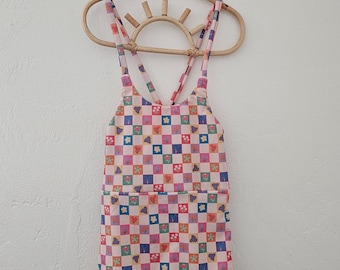 Handmade floral check swimsuit baby girls checkered Print Swimsuit One Piece