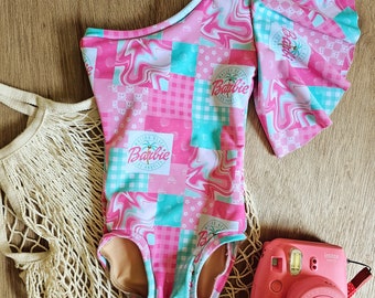 girls barbie swimsuit outfit pink baby toddler bikini one piece bodysuit birthday outfit