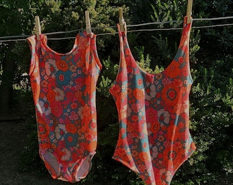 Mommy and me matching Summer Baby girls swimsuit floral swimsuit toddler swimsuit child birthday one piece