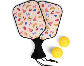 Summer Fruit Pattern Pickleball Paddle Set | Pickleball Kit