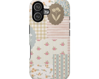 Custodia per telefono vintage con patchwork floreale