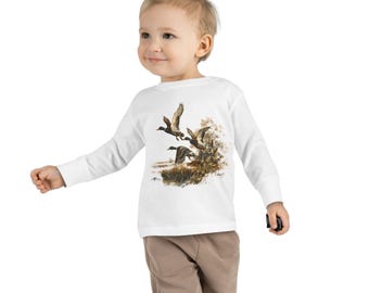 Mallard Ducks Flying Toddler Long Sleeve Tee | Waterfowl Nature Hunting Shirt