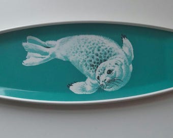 Vintage Praesidium Melamine Serving Tray (Pup seal)