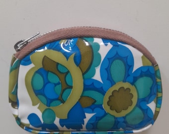 Vintage 1960s-1970s Floral Plastic Print Coin Purse