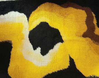 Mid Century -1970s- Vintage Retro Desso Rug/ Panton Era Black And Yellow