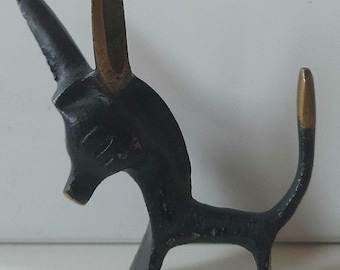 Vintage MCM Walter Bosse Style Black Brass Donkey