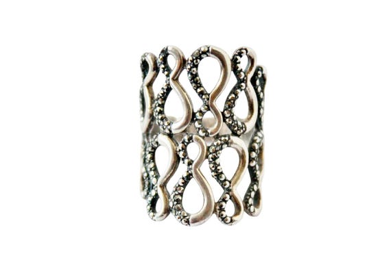 MARCASITE RING: Sterling Silver Ring - Statement … - image 2