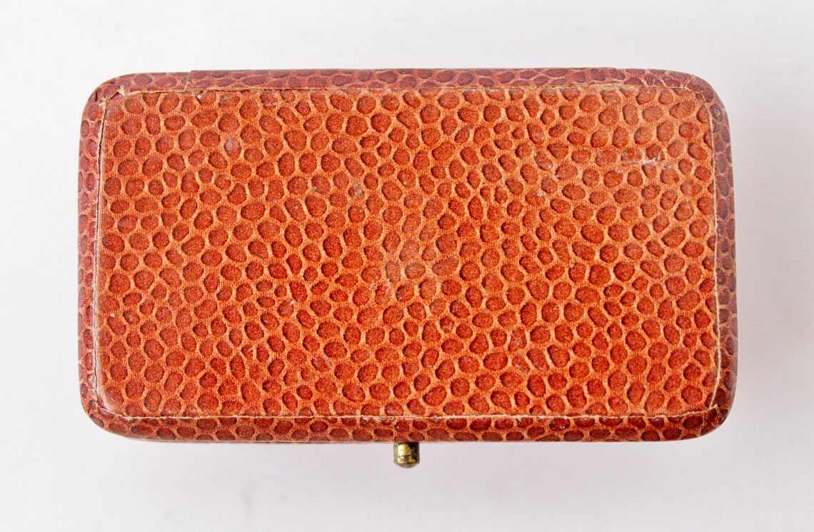 PRESENTATION BOX Antique Leather Jewelry Box German Gift Box Automatic