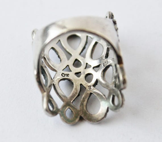 MARCASITE RING: Sterling Silver Ring - Statement … - image 4