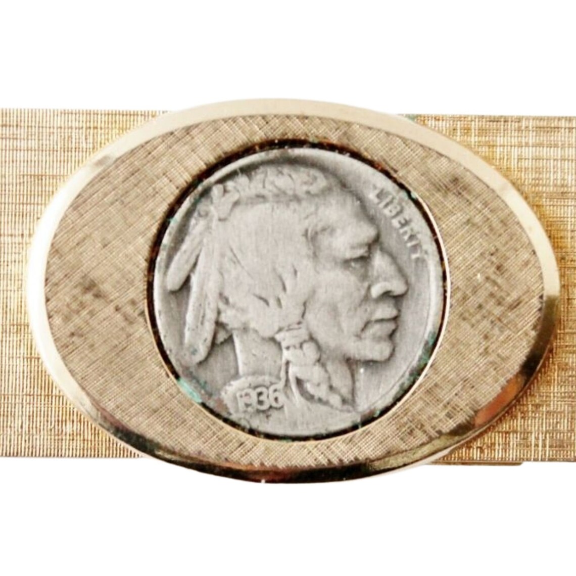 MONEY CLIP Indian Head Nickel Vintage Money Clip Textured Etsy